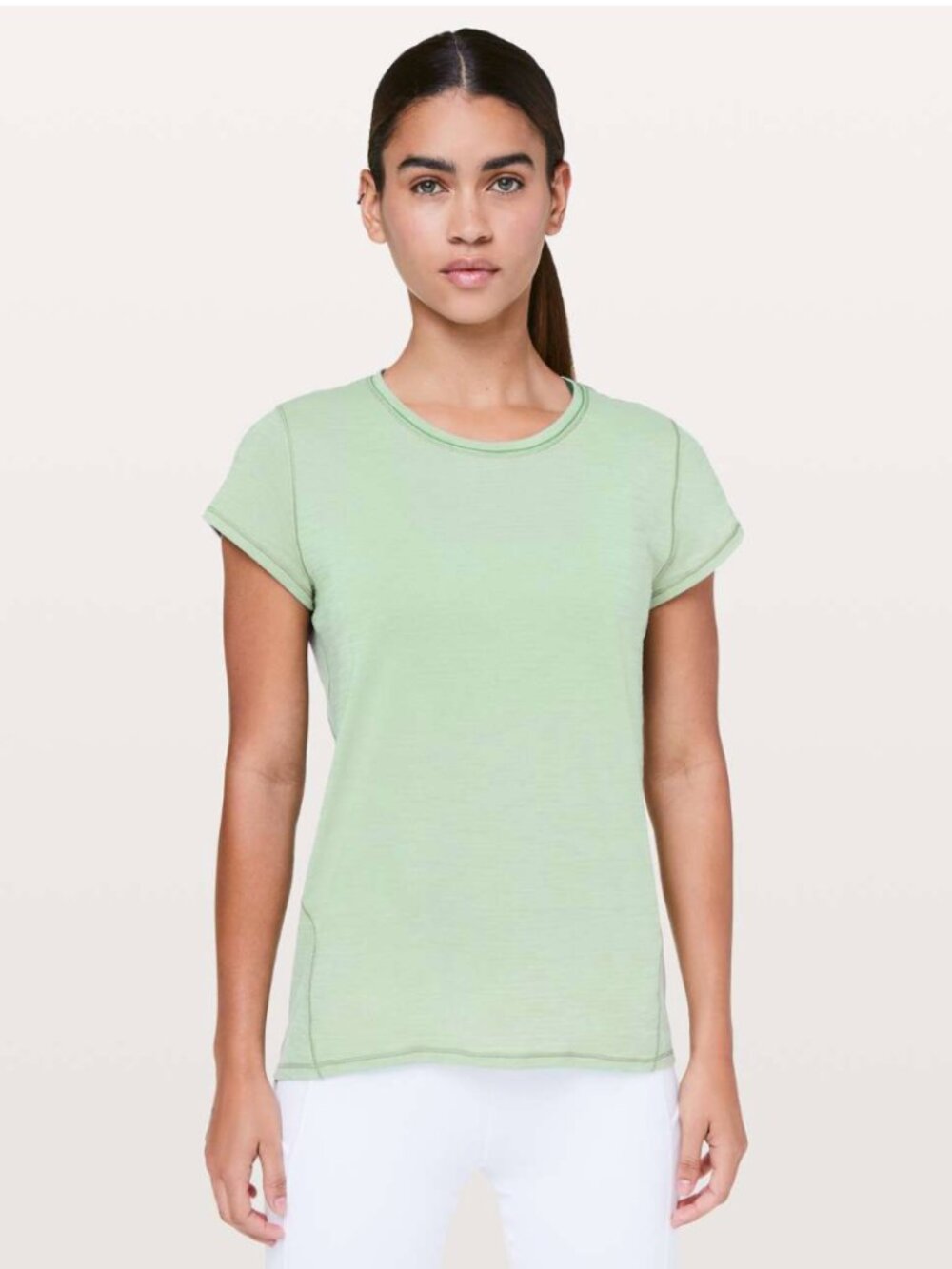 Lululemon Another Mile Short Sleeve Heathered Opal Green